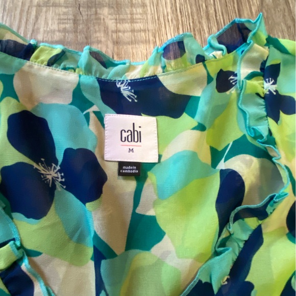 Cabi Top Boho Chic Green Blue Lovely Poly Lightweight Women’s Size Medium - Picture 5 of 5